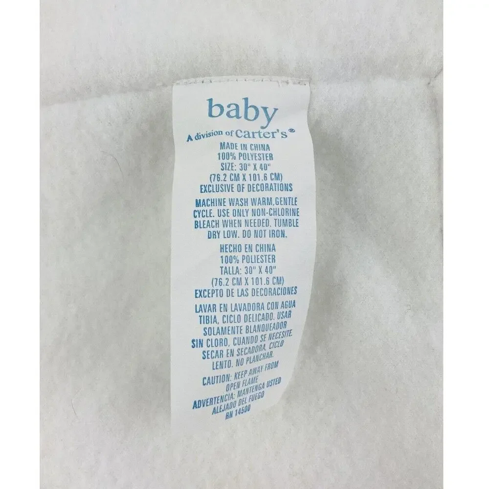 BABY Division Carters White Eyelet Lace Blanket Satin Trim Baptism Christening
